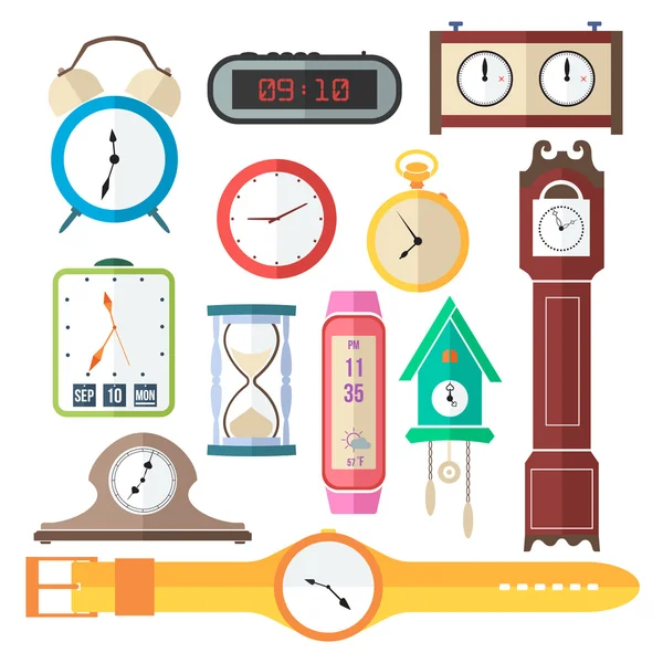 Iconos del reloj — Vector de stock