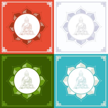 Silhouette of Buddha in a lotus