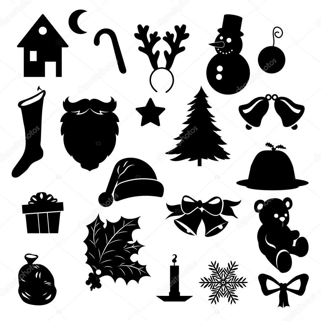 Download Silhouette of Christmas symbols — Stock Vector © mpmpya ...