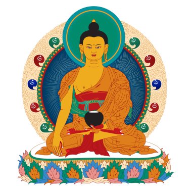 Buddha with meditation clipart