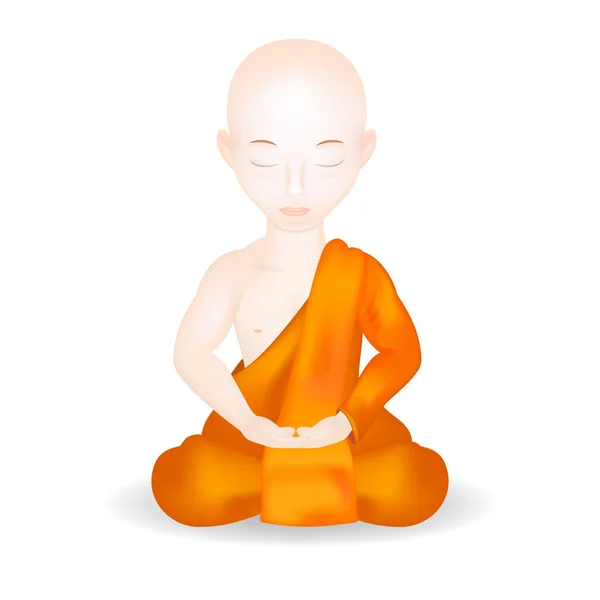 Buddhistický mnich v meditaci představovat — Stockový vektor