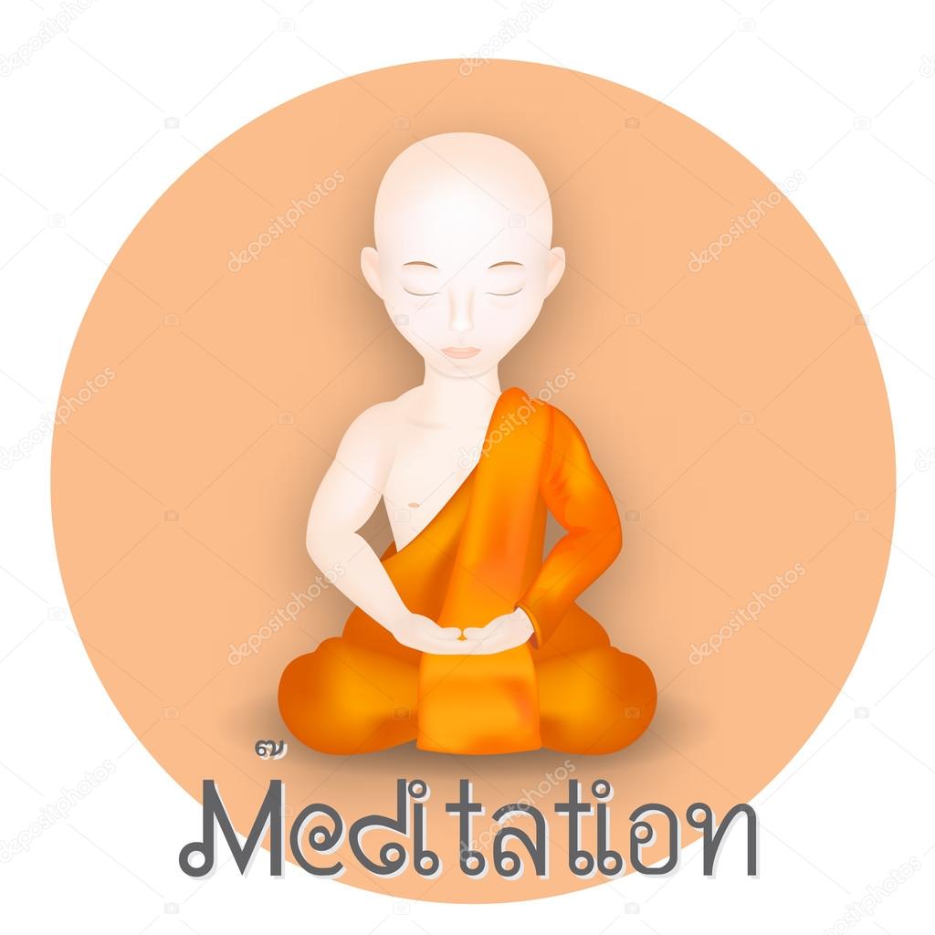 Buddhist Monk in meditation pose