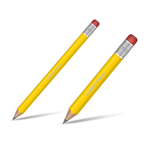 Realistic yellow sharp pencil — Stock Vector