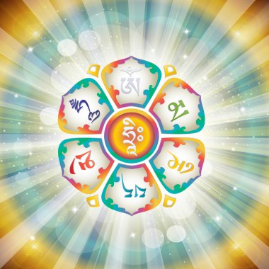 Mantra in the Lotus. clipart