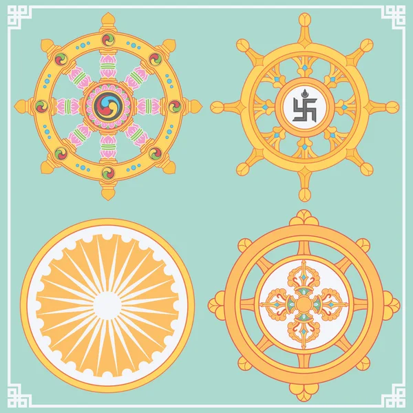 Дхарма-колесо — стоковый вектор