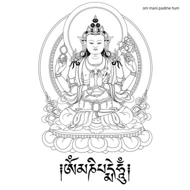Bodhisattva Avalokiteshvara. Buddha. clipart