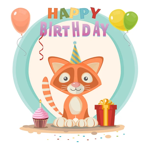 Happy Birthday Greeting Card — Stock Vector