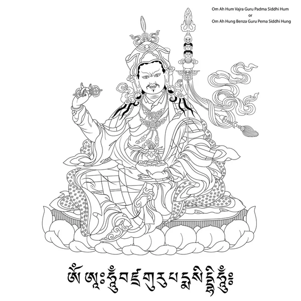 Buda. Budismo tibetano — Vector de stock