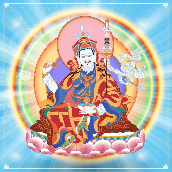 Buddha. Tibetansk Buddhism — Stock vektor
