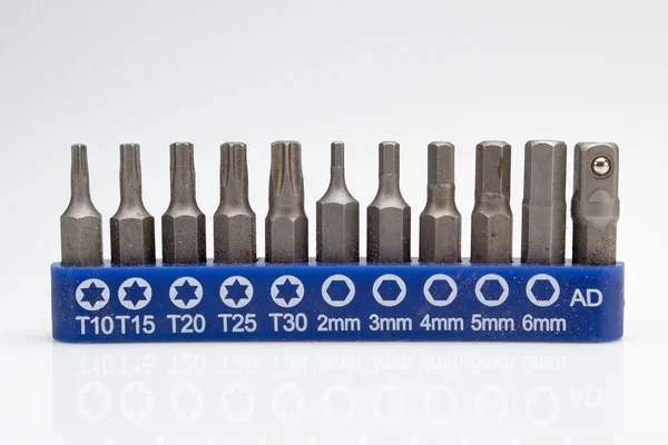 Set of nozzles for screwdriver Stock Picture