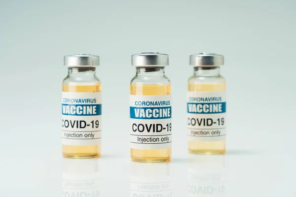 Covid 19 Corona vaccine in glass ampoule for human immunity