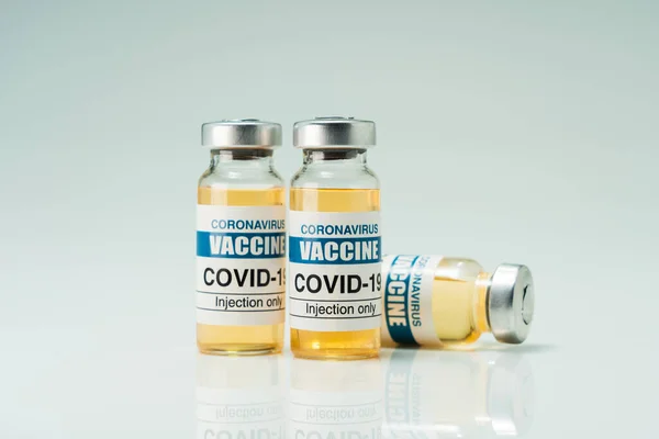 Covid 19 Corona vaccine in glass ampoule for human immunity