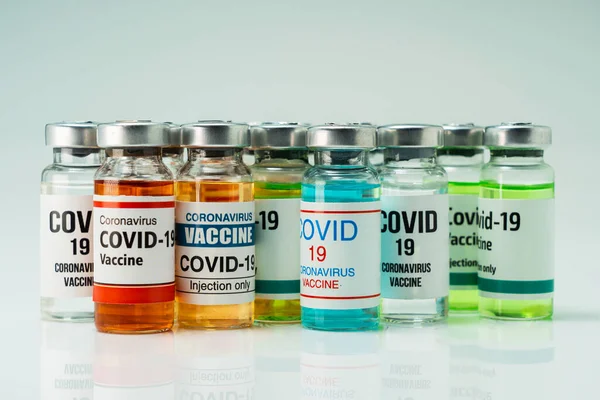 Covid 19 Corona vaccine in glass ampoule for human immunity