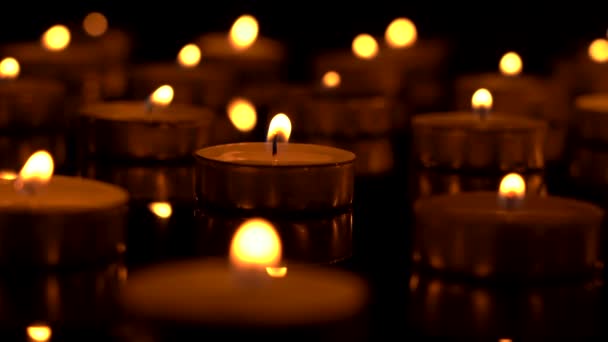 Mourning candles close up — Stock Video