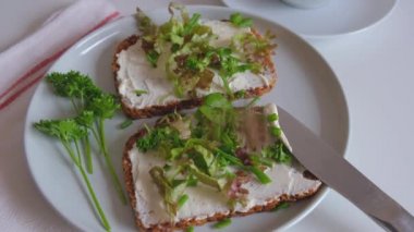 greens fall on bread with cheese