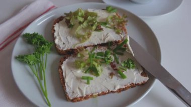 greens fall on bread with cheese