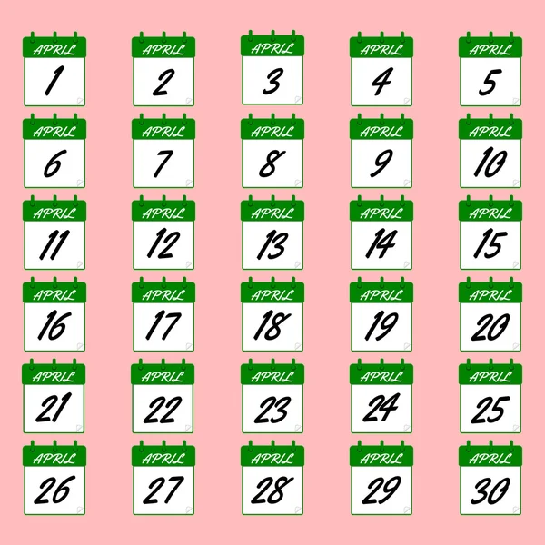 April vektor kalender — Stock vektor