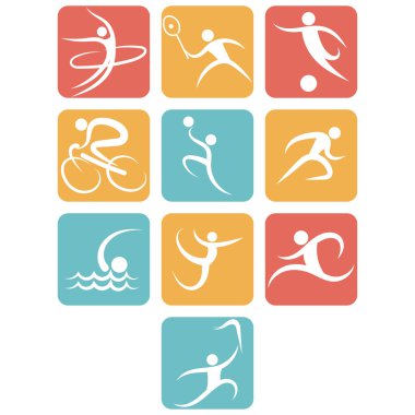 Spor düz Icon set