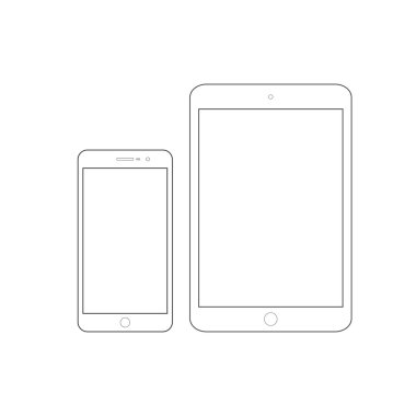 Smartphone ve tablet anahat simgeleri