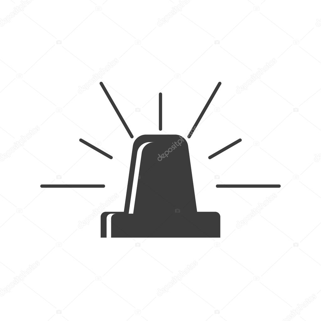 Simple flasher icon. Vector flasher icon. Danger signal icon. Alert icon.