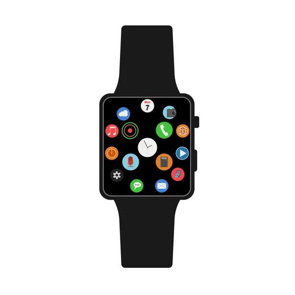 Vector smartwatch com ícones . — Vetor de Stock