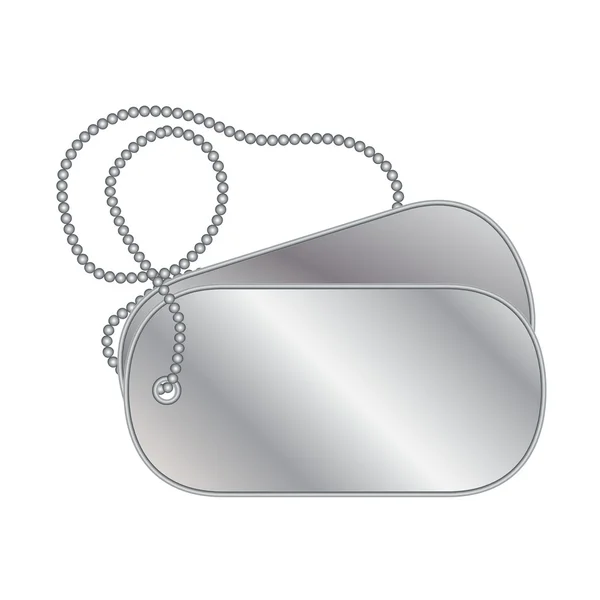 Dog tags-val egy lánc elszigetelt fehér background. — Stock Vector