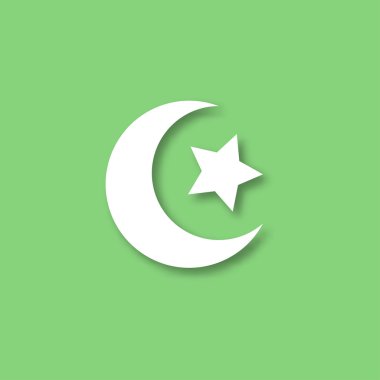 Hilal ve yıldız vektör simgesi.