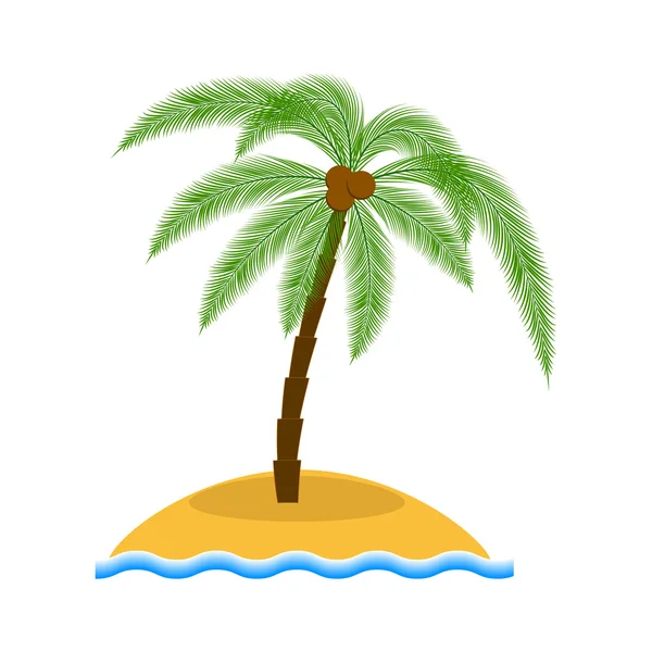 Island with palm tree vector illustration. — Stock Vector