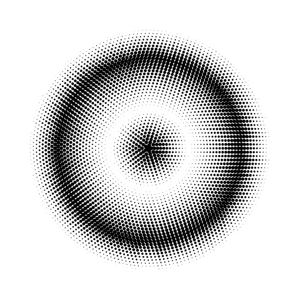 Puntos radiales vectoriales de medio tono . — Archivo Imágenes Vectoriales