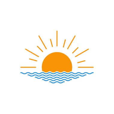 Vektör gündoğumu veya günbatımı simgesi.