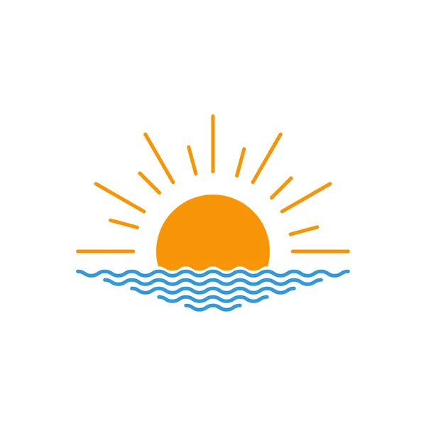 Vector sunset or sunrise icon. — Stock Vector