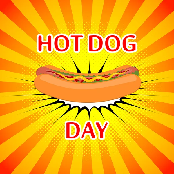 Векторний плакат для національного дня хот-дога . — стоковий вектор