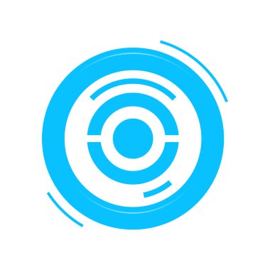 Harita için vektör mavi işaretçisi. Beyaz pokestop izole.