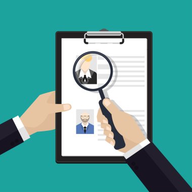 İnsan kaynakları yönetimi, personel bulma kavramı vektör.