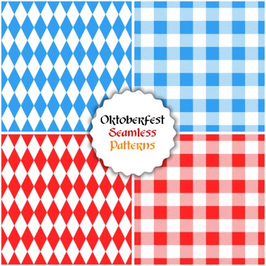 Oktoberfest sorunsuz desenler arka plan vektör kümesi.