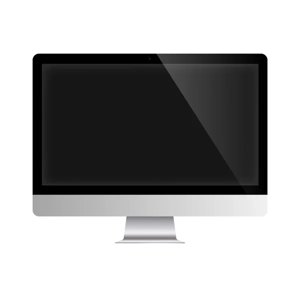 Vector illustration of modern screen monitor. Popular computer display. Isolated on white. — Stock Vector
