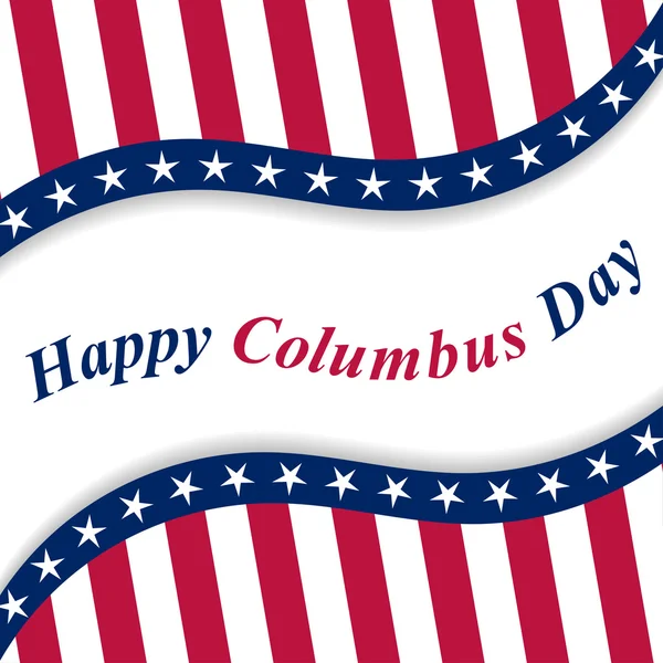 Letras Feliz Dia de Colombo com bandeira nacional dos EUA . — Vetor de Stock