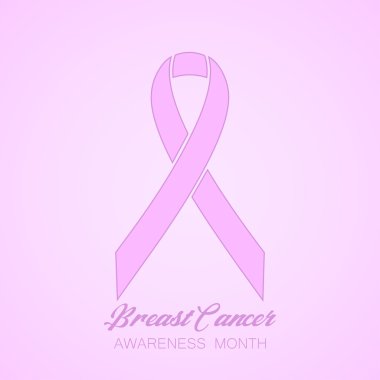 Pembe kurdele ile arka plan göğüs kanseri duyarlılığı ayı için. Vektör çizim.
