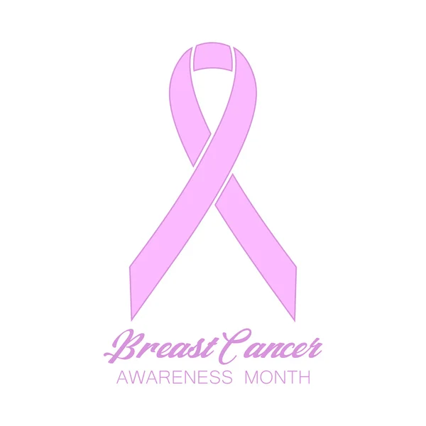 Różowy wektor wstążka. Miesiąc świadomości raka piersi. — Wektor stockowy