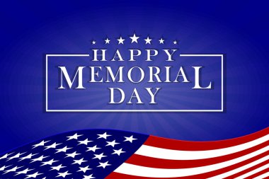 ABD bayrağıyla Anma Gününüz kutlu olsun. Anma Günü tasarımı için arka plan. Vektör.