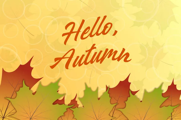Autumn background with maple leaves for sale, poster or banner design. Autumn leaf. Vector. — Stockový vektor