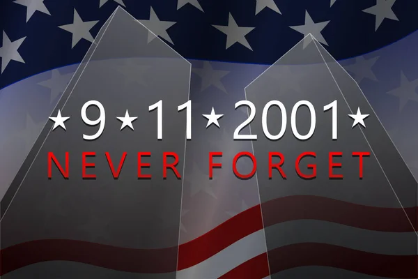 11 сентября 2001 - День Патриота. 9-11 Никогда не забывай знамя. Вектор. Векторная Графика