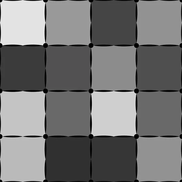 Graues quadratisches nahtloses Muster mit schwarzem Punkt — Stockvektor
