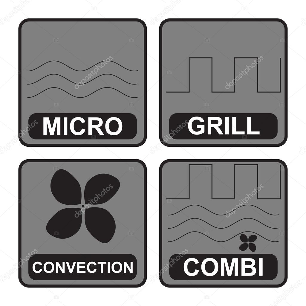 Set of buttons for microwave