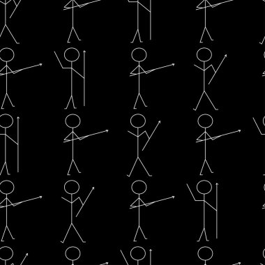 İlkel çizimler Dikişsiz desen arka plan