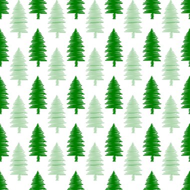 Noel ağaçları Dikişsiz desen arka plan vektör