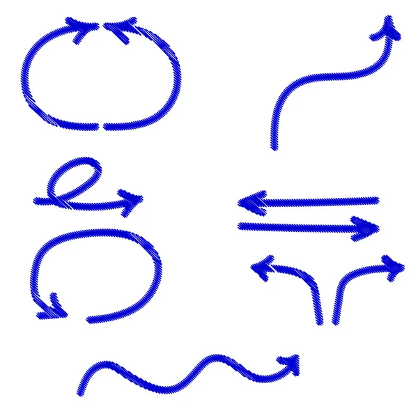 Juego de flechas dibujadas a mano — Archivo Imágenes Vectoriales