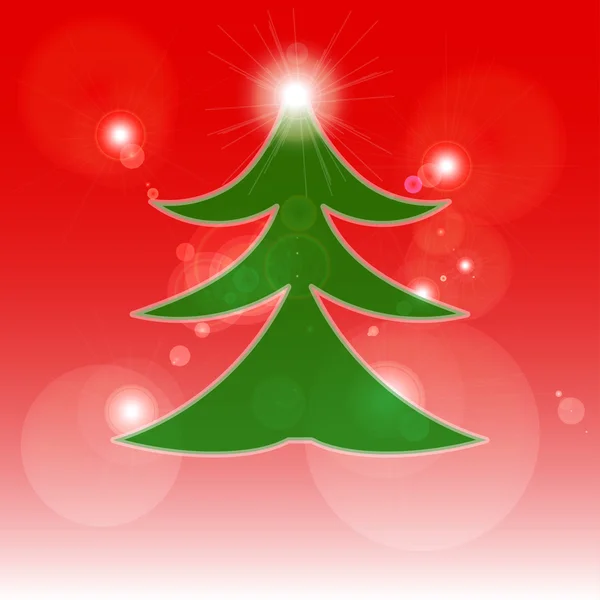 Weihnachtsbaum auf reb Hintergrund — Stockvektor
