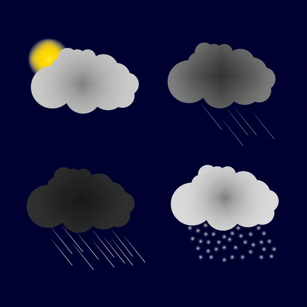 Vetor ícones da previsão meteorológica — Vetor de Stock