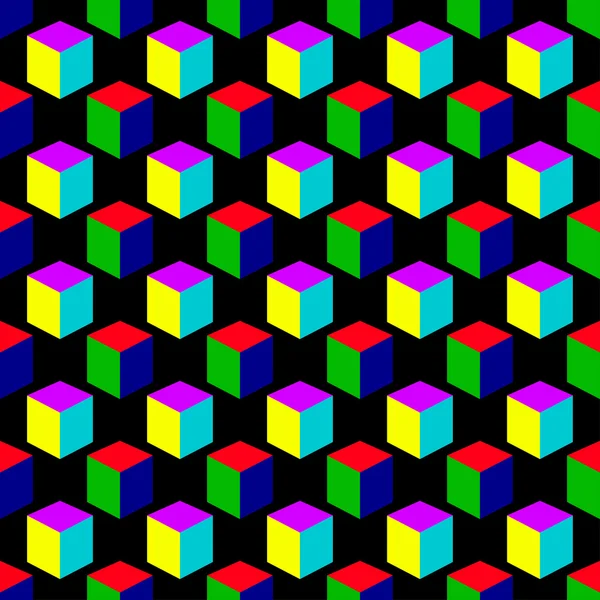 Cubo colorido sem costura fundo padrão —  Vetores de Stock